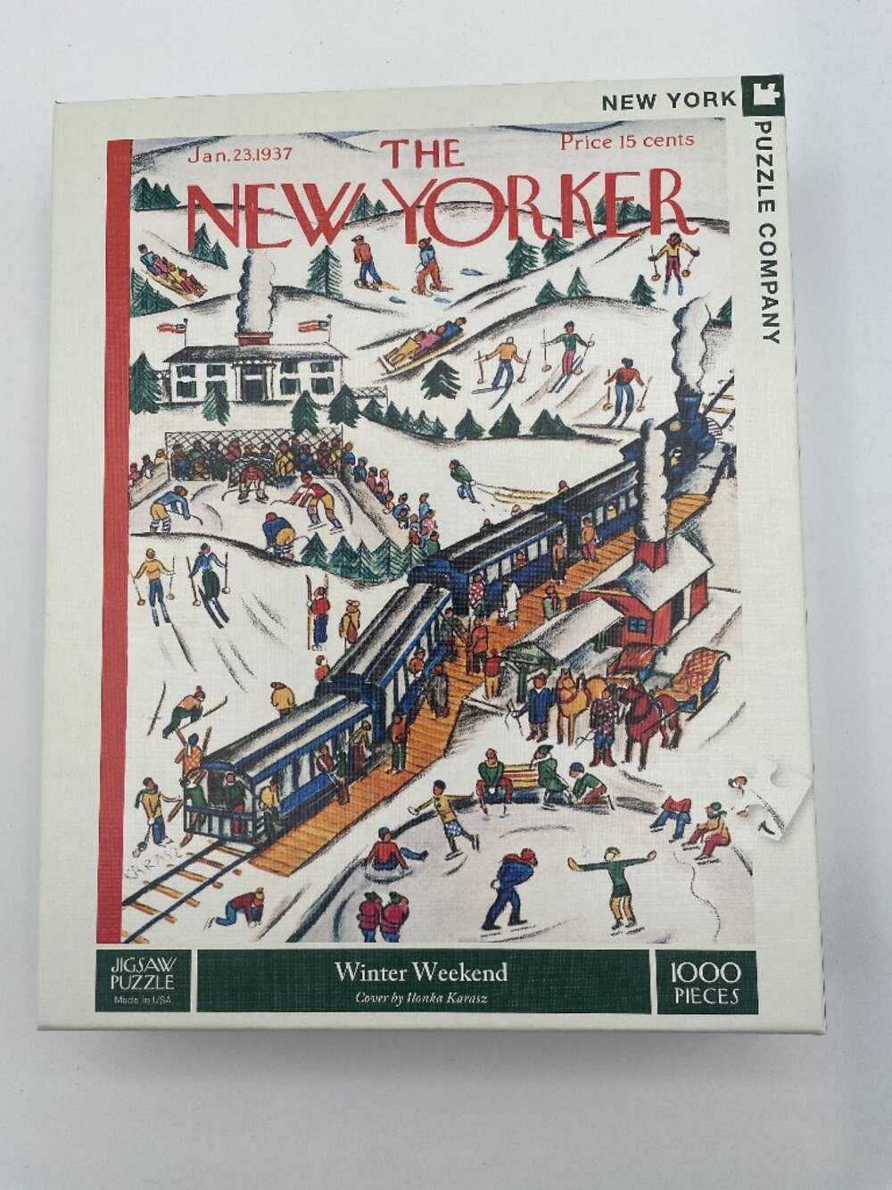 1937 THE NEW YORKER 1000 PC PUZZLE "WINTER WEEKEND" ILONKA KARASZ 1/23/37